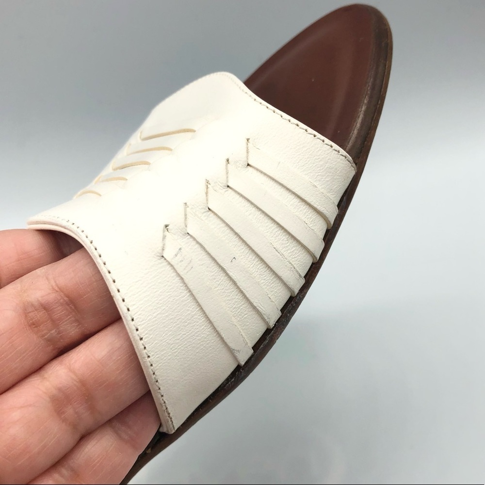 Veronica Beard Faven Huarache Slide Sandal White - Picture 12 of 13